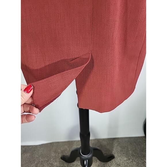 MM Lafleur Ashley Dress Red Size 8 Square Boat Neck Tailored Sheath Work Office - Picture 7 of 14